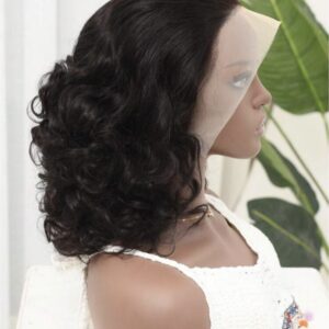 Perruque courte cheveux humaine ondulé