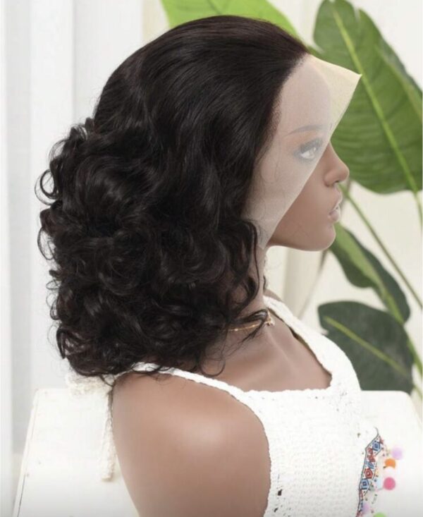 Perruque courte cheveux humaine ondulé
